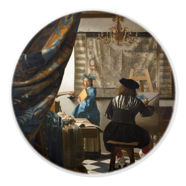 Johannes Vermeer - Die Allegorie des Malens Keramikknauf (Vorderseite)