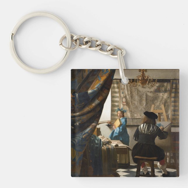 Johannes Vermeer - Die Allegorie des Malens Schlüsselanhänger (Vorderseite)