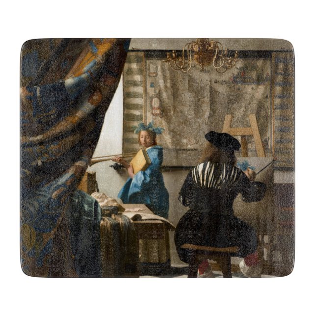 Johannes Vermeer - Die Allegorie des Malens Schneidebrett (Vorderseite)