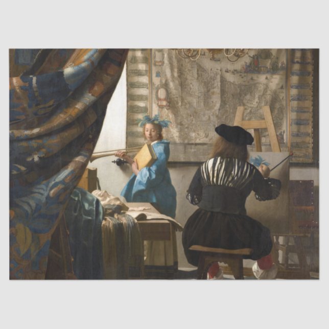 Johannes Vermeer - Die Allegorie des Malens Seidenpapier (Vorderseite)
