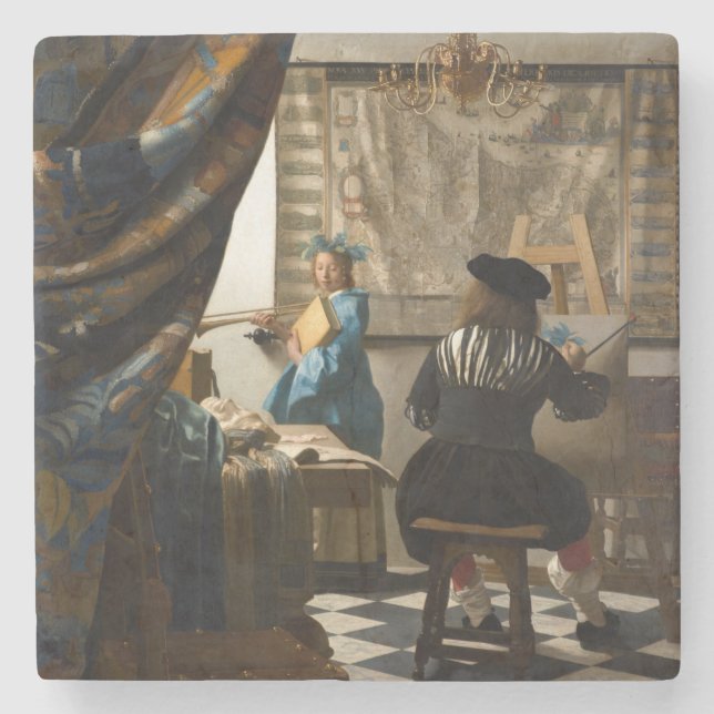 Johannes Vermeer - Die Allegorie des Malens Steinuntersetzer (Vorderseite)