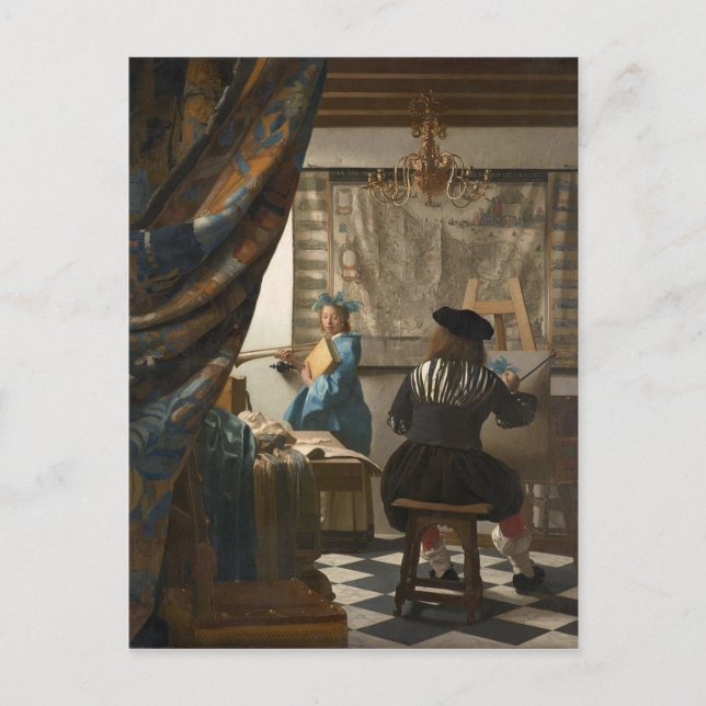 Johannes Vermeer - Die Kunst des Malens Postkarte (Vorderseite)
