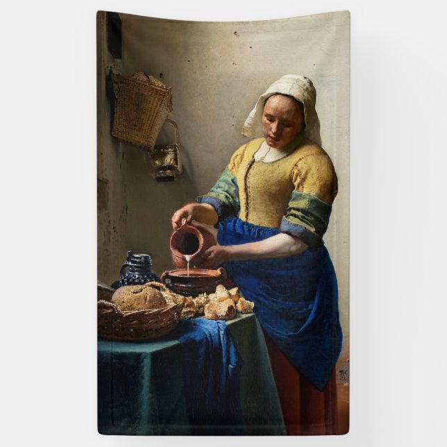 Johannes Vermeer - Die Milchmädchen Banner (Vertikal)
