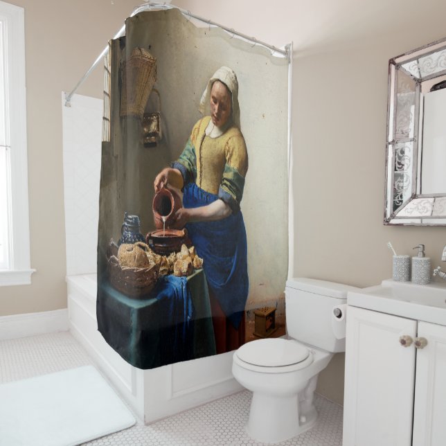 Johannes Vermeer - Die Milchmädchen Duschvorhang (Beispiel)
