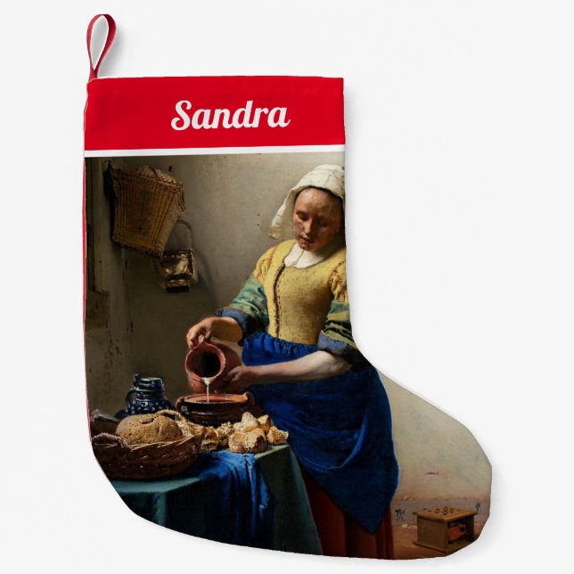 Johannes Vermeer - Die Milchmädchen Kleiner Weihnachtsstrumpf (Vorderseite)