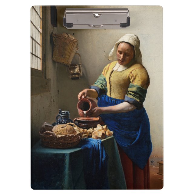 Johannes Vermeer - Die Milchmädchen Klemmbrett (Vorderseite)