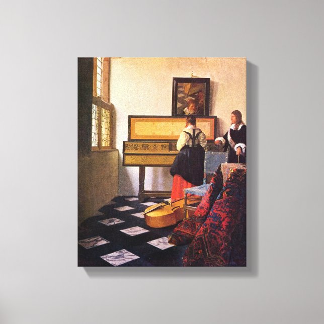 Johannes Vermeer - Die Musikstunde Leinwanddruck (Vorderseite)