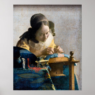 Johannes Vermeer - Die Spitzenklöpplerin Poster