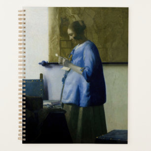 Johannes Vermeer - Frau in Blau beim Lesen eines B Planer