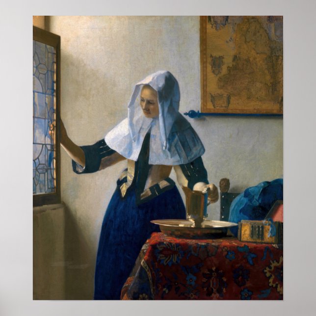 Johannes Vermeer - Frau mit Wasserpitcher Poster (Vorne)