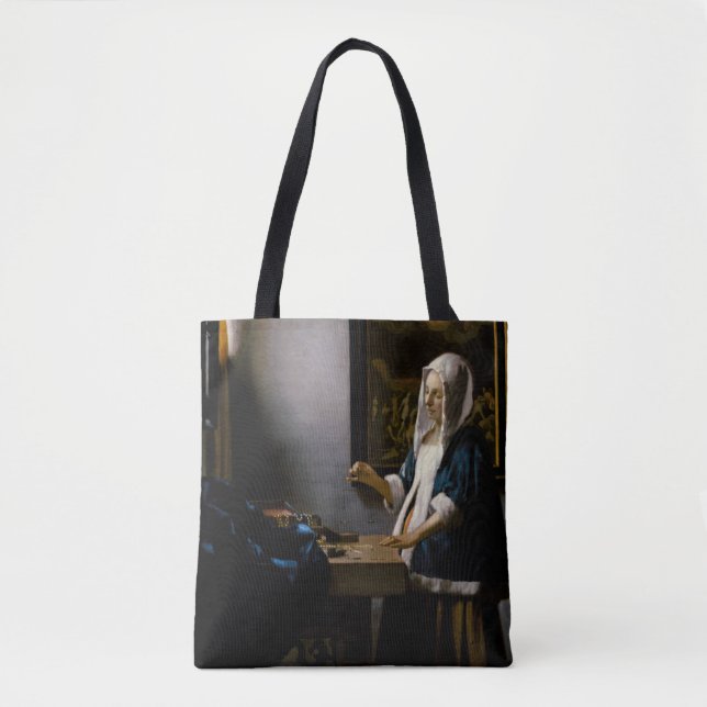 Johannes Vermeer - Frauen, die ein Gleichgewicht h Tasche (Vorderseite)