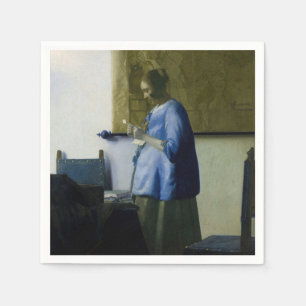 Johannes Vermeer - Frauen in blau lesen einen Brie Serviette