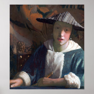 Johannes Vermeer Girl mit Flute Poster