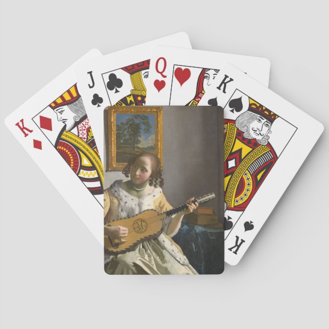 Johannes Vermeer - Gitarrenspieler Spielkarten (Rückseite)