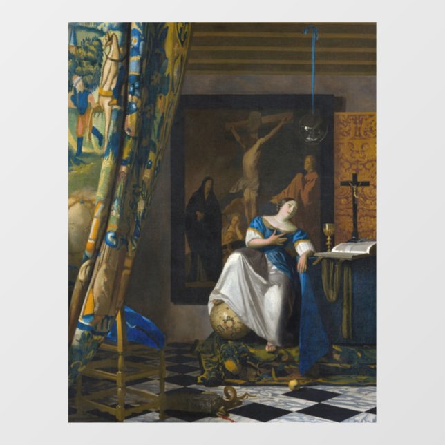 Johannes Vermeer - Glaubensvorstellung Fensteraufkleber (Blatt)
