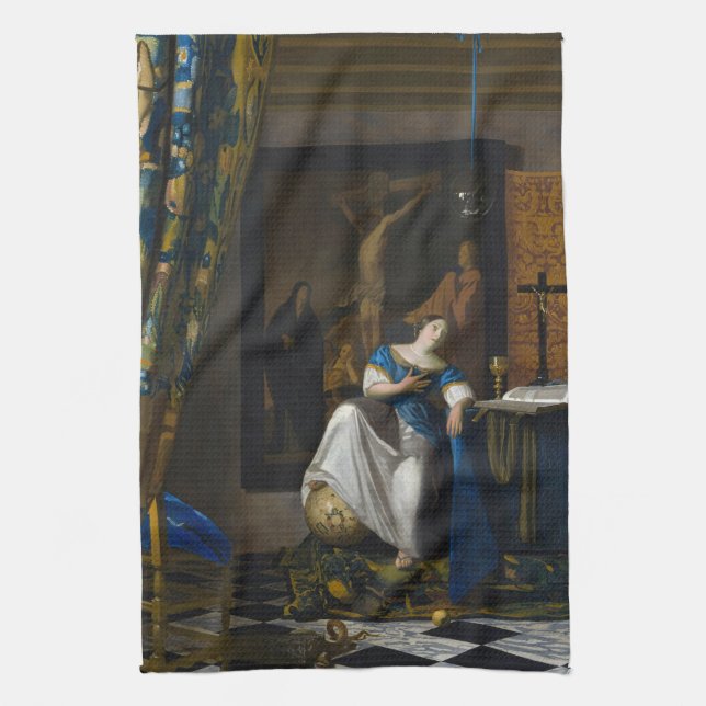 Johannes Vermeer - Glaubensvorstellung Geschirrtuch (Vertikal)