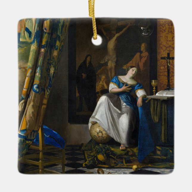 Johannes Vermeer - Glaubensvorstellung Keramikornament (Vorderseite)