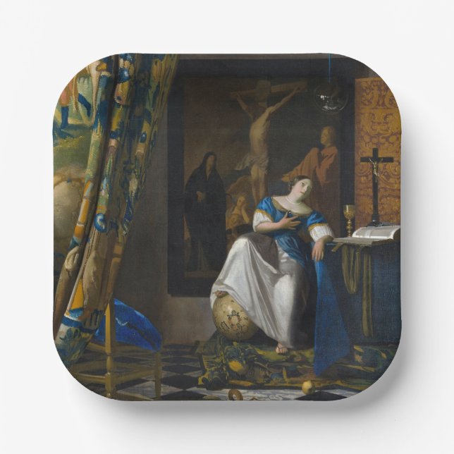Johannes Vermeer - Glaubensvorstellung Pappteller (Vorderseite)