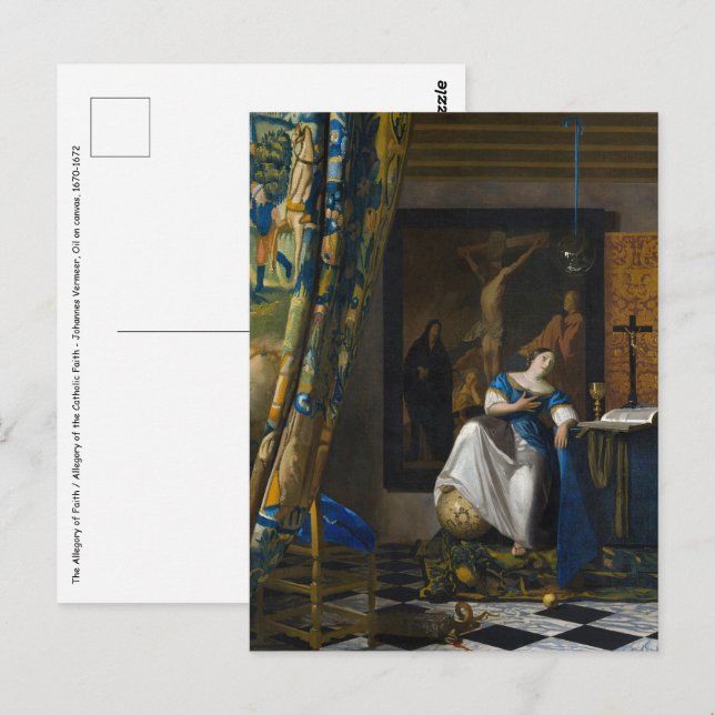 Johannes Vermeer - Glaubensvorstellung Postkarte (Vorne/Hinten)