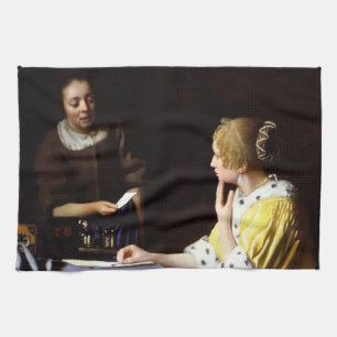 Johannes Vermeer - Herrin und Dienstmädchen Geschirrtuch