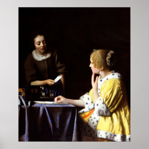 Johannes Vermeer - Herrin und Magd Poster