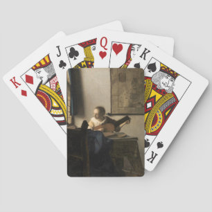 Johannes Vermeer - Junge Frau mit Lute Spielkarten