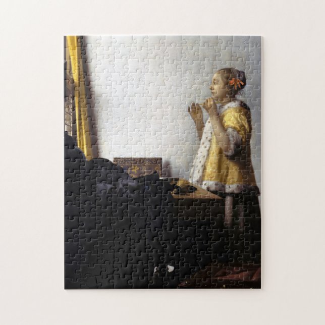 Johannes Vermeer - Junge Frau mit Pearl Necklace (Vertikal)
