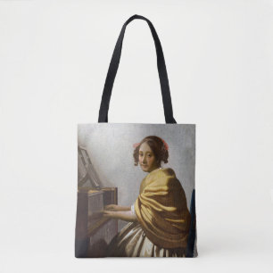 Johannes Vermeer - Junge Frau sitzt bei Virginal Tasche