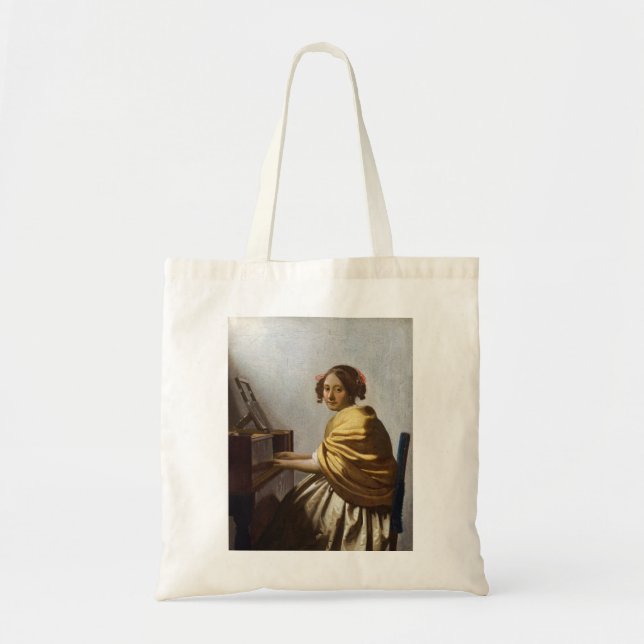 Johannes Vermeer - Junge Frau sitzt bei Virginal Tragetasche (Vorne)