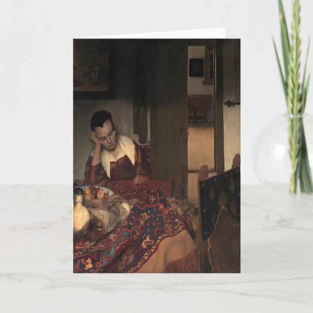 Johannes Vermeer, junge Frauen schlafen Karte (Vorderseite)