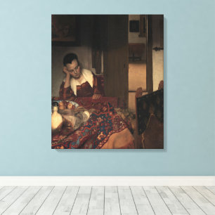 Johannes Vermeer, junge Frauen schlafen Leinwanddruck