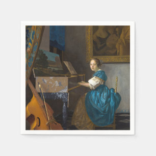 Johannes Vermeer - Lady sitzt bei einer Jungfrau Serviette