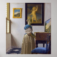 Johannes Vermeer - Lady Stehend bei einer Jungfrau