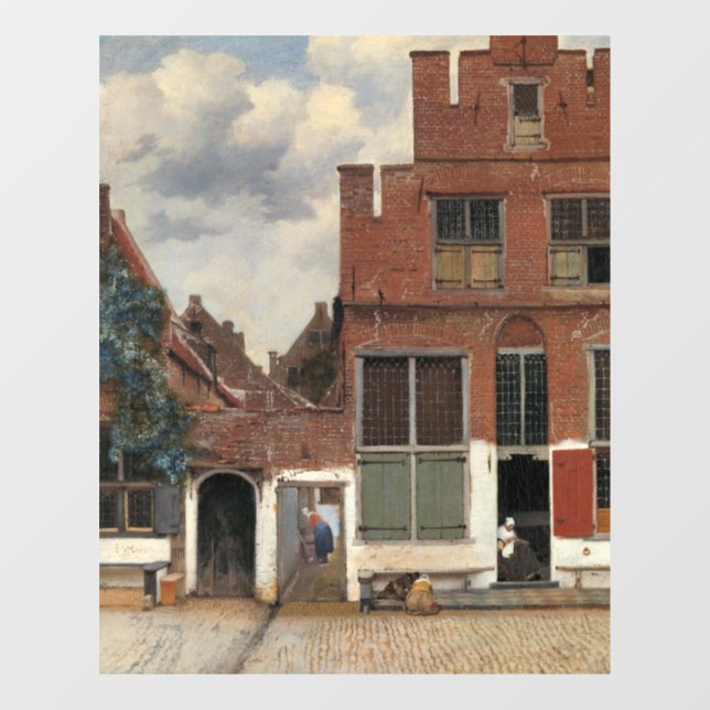 Johannes Vermeer - Little Street Fensteraufkleber (Blatt)