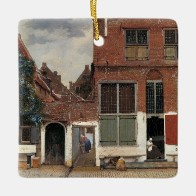 Johannes Vermeer - Little Street Keramikornament (Vorderseite)