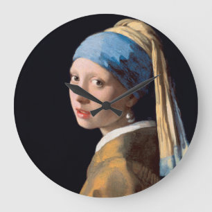 JOHANNES VERMEER - Mädchen mit einem Perlenohrrin Große Wanduhr