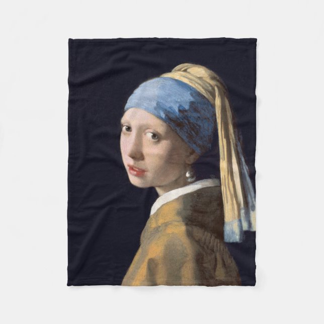 JOHANNES VERMEER - Mädchen mit einem Perlenohrring Fleecedecke (Vorderseite)