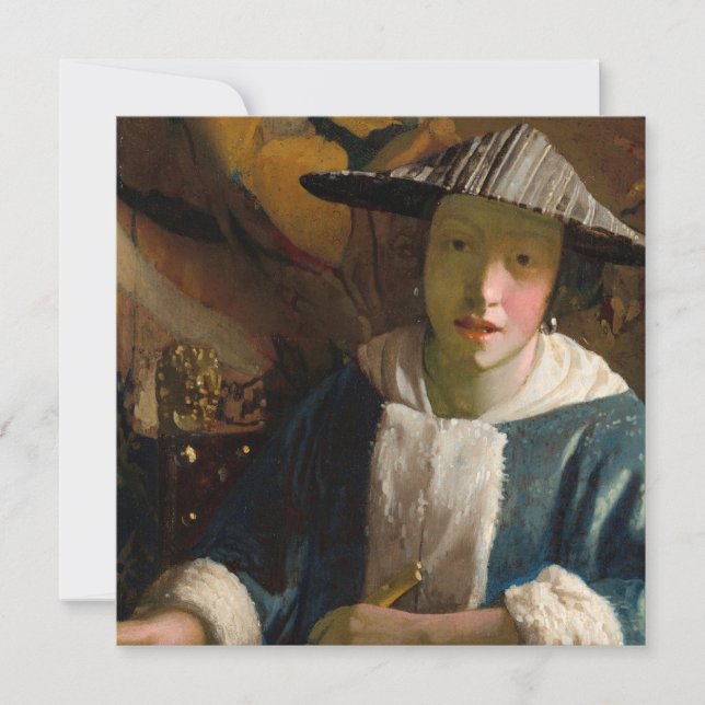 Johannes Vermeer - Mädchen mit Flute Einladung (Vorderseite)