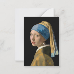Johannes Vermeer - Mädchen mit Perle Mitteilungskarte