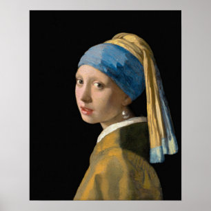 Johannes Vermeer - Mädchen mit Perle Ohrgehänge Poster