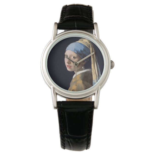 JOHANNES VERMEER - Mädchen mit Perlenohrring 1665 Armbanduhr (Vorderseite)