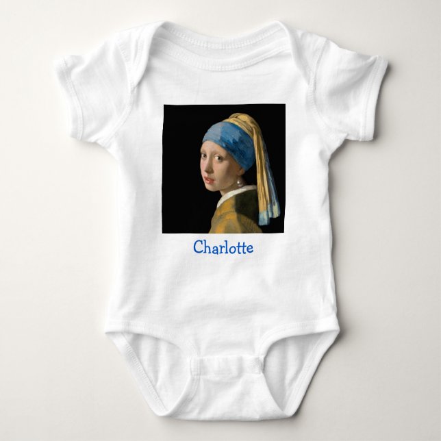 Johannes Vermeer - Mädchen mit Perlenohrring Baby Strampler (Vorderseite)