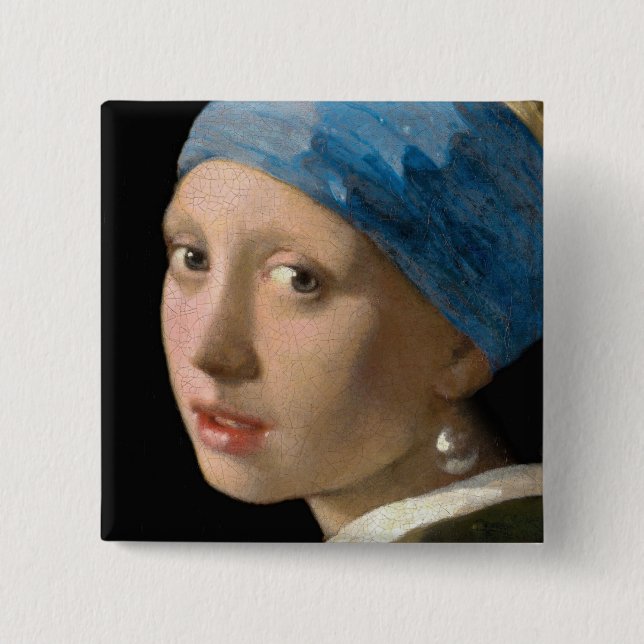 Johannes Vermeer - Mädchen mit Perlenohrring Button (Vorderseite)
