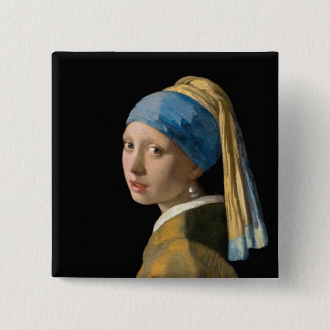 Johannes Vermeer - Mädchen mit Perlenohrring Button (Vorderseite)