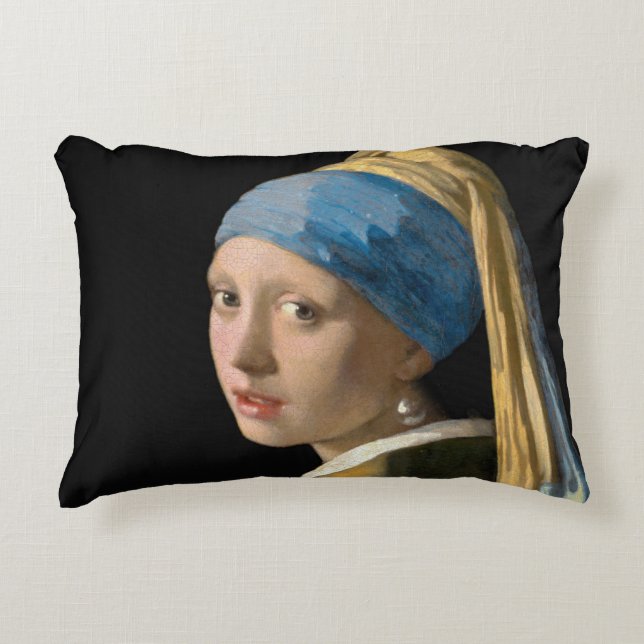 Johannes Vermeer - Mädchen mit Perlenohrring Dekokissen (Vorderseite)