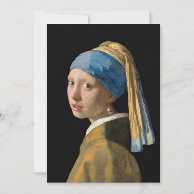 Johannes Vermeer - Mädchen mit Perlenohrring Einladung (Vorderseite)