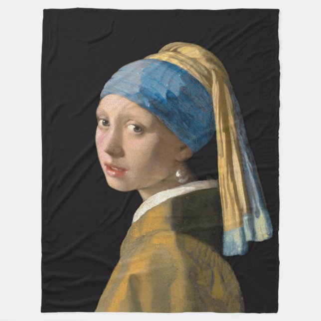 Johannes Vermeer - Mädchen mit Perlenohrring Fleecedecke (Vorderseite)