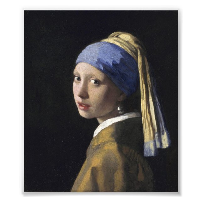 Johannes Vermeer - Mädchen mit Perlenohrring Fotodruck (Vorne)