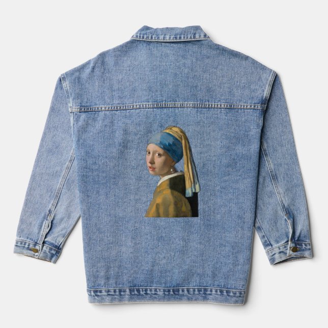 Johannes Vermeer - Mädchen mit Perlenohrring Jeansjacke (Rückseite)