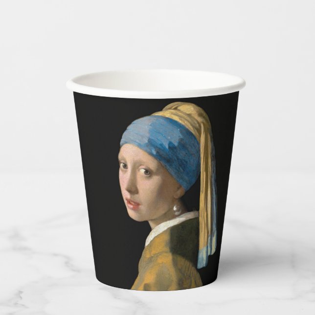 Johannes Vermeer - Mädchen mit Perlenohrring Pappbecher (Vorderseite)